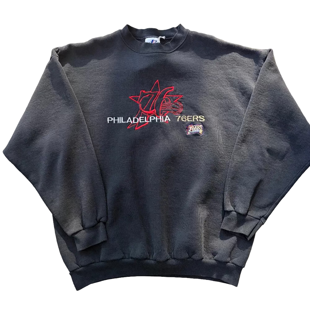 Sixers Y2K Logo Athletic Crewneck Sweatshirt Size XL