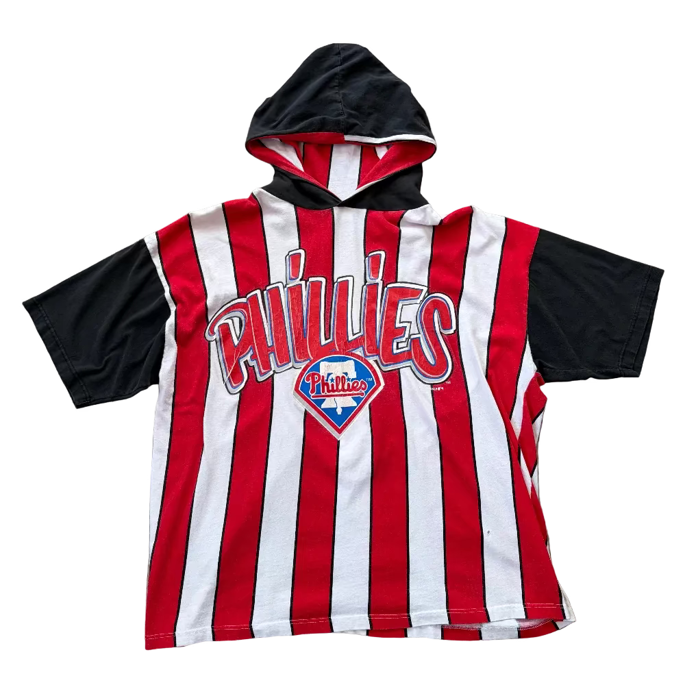 Phillies Striped Hoodie Tee Size XL